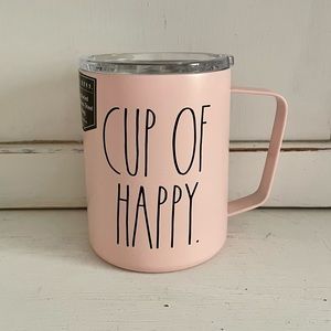 Rae Dunn Pink CUP OF HAPPY Stainless Steel Insulated Mug NWOT